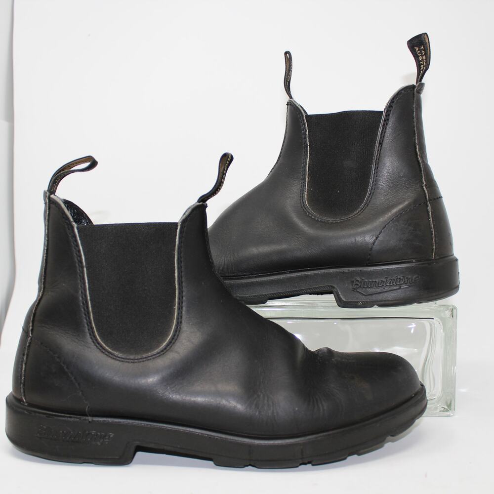 Blundstone 587 Classic Chelsea Boots Men 11.5 AU 10.5 Rustic Black Lined Leather